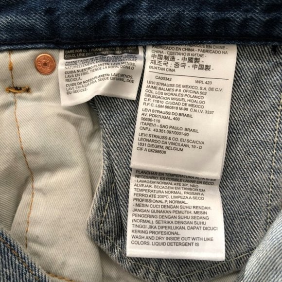 Levi's Altered Jeans Gusset Taper Cropped Button - Picture 6 of 7